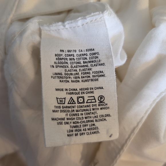 Chino By Anthropologie Women's Jumpsuit White Wide leg Cotton Size 0 - Picture 13 of 13